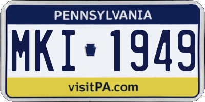 PA license plate MKI1949