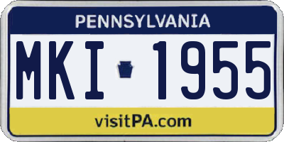 PA license plate MKI1955