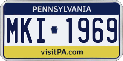 PA license plate MKI1969