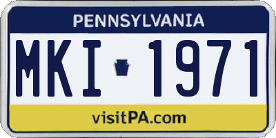 PA license plate MKI1971