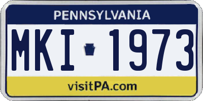 PA license plate MKI1973