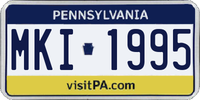 PA license plate MKI1995