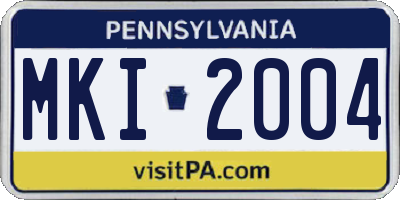 PA license plate MKI2004