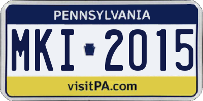 PA license plate MKI2015