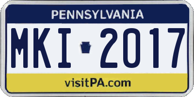 PA license plate MKI2017