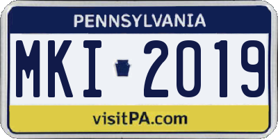PA license plate MKI2019