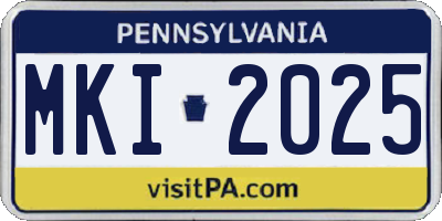 PA license plate MKI2025