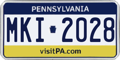 PA license plate MKI2028