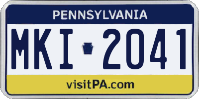 PA license plate MKI2041