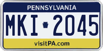 PA license plate MKI2045