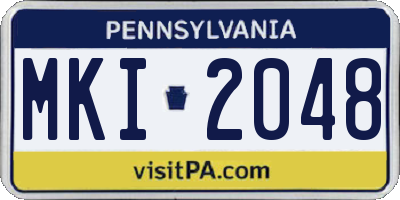 PA license plate MKI2048