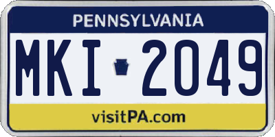 PA license plate MKI2049
