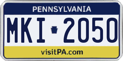 PA license plate MKI2050