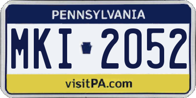 PA license plate MKI2052