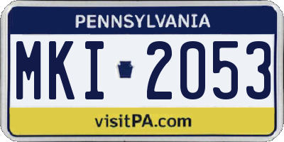 PA license plate MKI2053