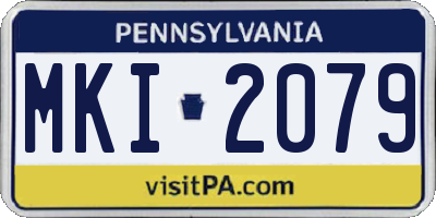 PA license plate MKI2079