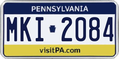 PA license plate MKI2084