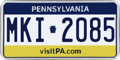 PA license plate MKI2085