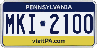 PA license plate MKI2100