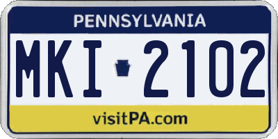 PA license plate MKI2102