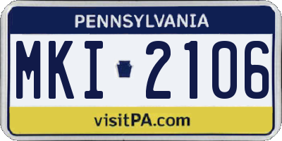PA license plate MKI2106