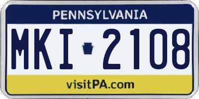 PA license plate MKI2108
