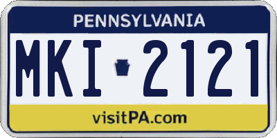 PA license plate MKI2121