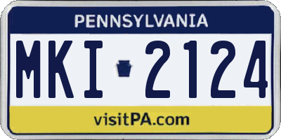 PA license plate MKI2124