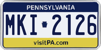 PA license plate MKI2126