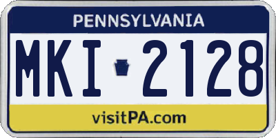 PA license plate MKI2128