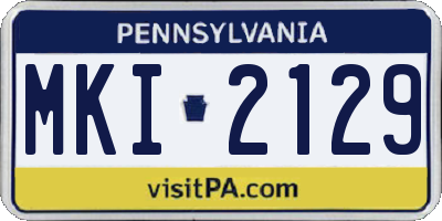 PA license plate MKI2129