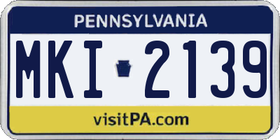 PA license plate MKI2139