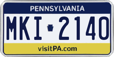 PA license plate MKI2140