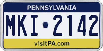 PA license plate MKI2142