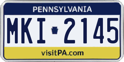 PA license plate MKI2145