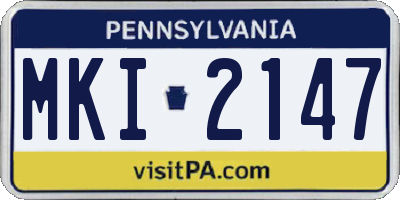 PA license plate MKI2147