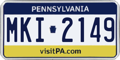 PA license plate MKI2149