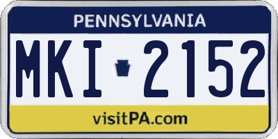 PA license plate MKI2152