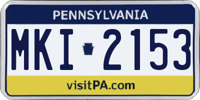 PA license plate MKI2153