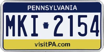 PA license plate MKI2154
