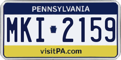 PA license plate MKI2159