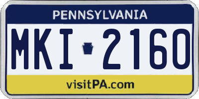 PA license plate MKI2160