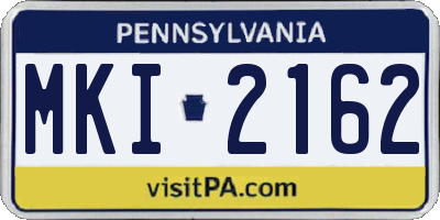 PA license plate MKI2162