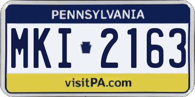 PA license plate MKI2163