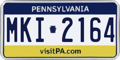 PA license plate MKI2164