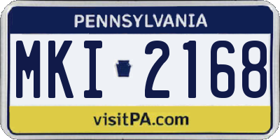 PA license plate MKI2168