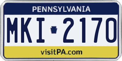 PA license plate MKI2170