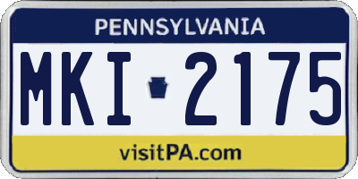PA license plate MKI2175