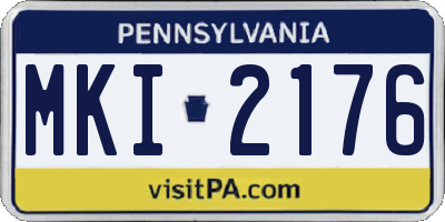 PA license plate MKI2176