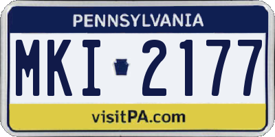 PA license plate MKI2177